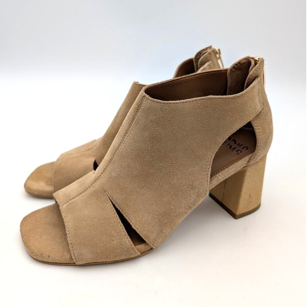 Donald Pliner Perra Block Heel Slide Sandals Women's Cognac Size US8.5M EU39